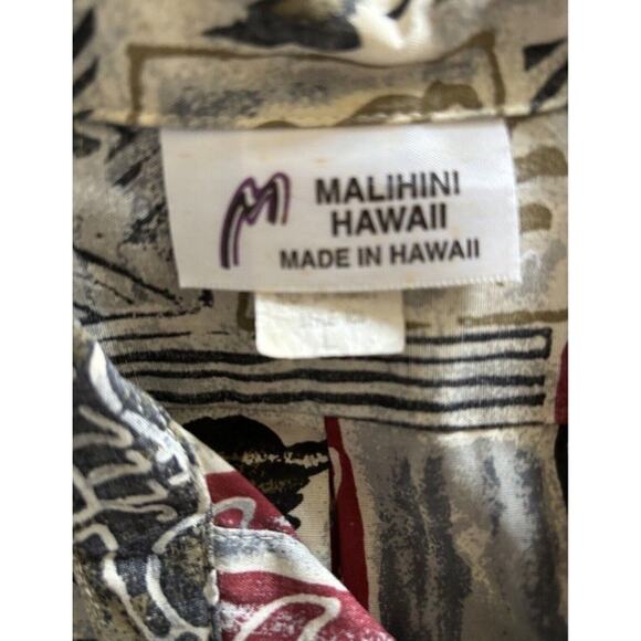 Vintage Mens Malihini Hawaiian Button Up Shirt Large Beach Octopus Coast Tropic - Picture 5 of 7